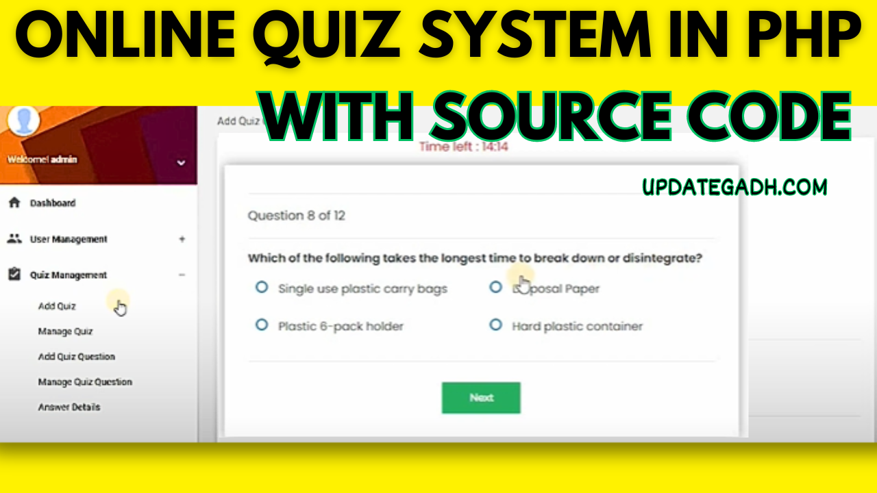 Online Quiz System In PHP With Source Code