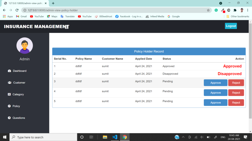 policyrecord-1024x576 Insurance Management System in Python Django with Free Source Code