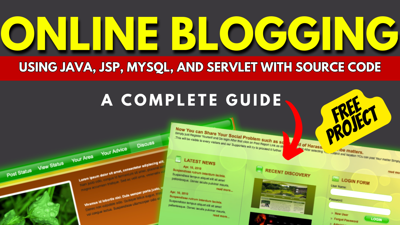 Online Blogging System Project in Java, JSP, MySQL, and Servlet with Source Code