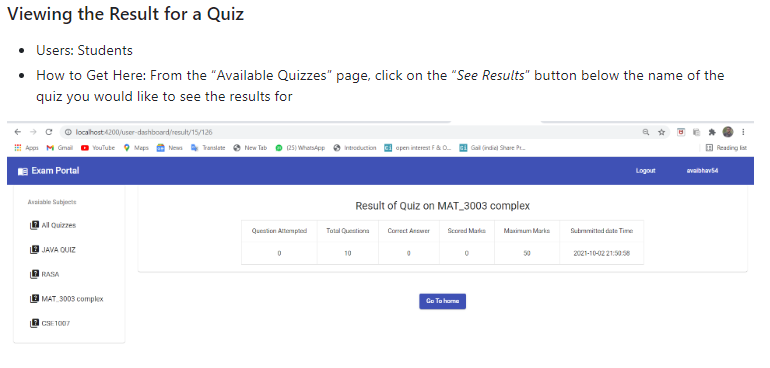 image-25 Best Final Project: Exam portal using springboot angular,MySQL, J2EE , Free Source code