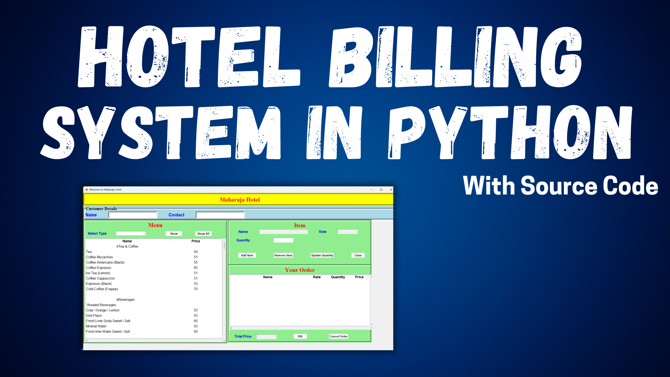 Hotel Billing System in Python With Source Code