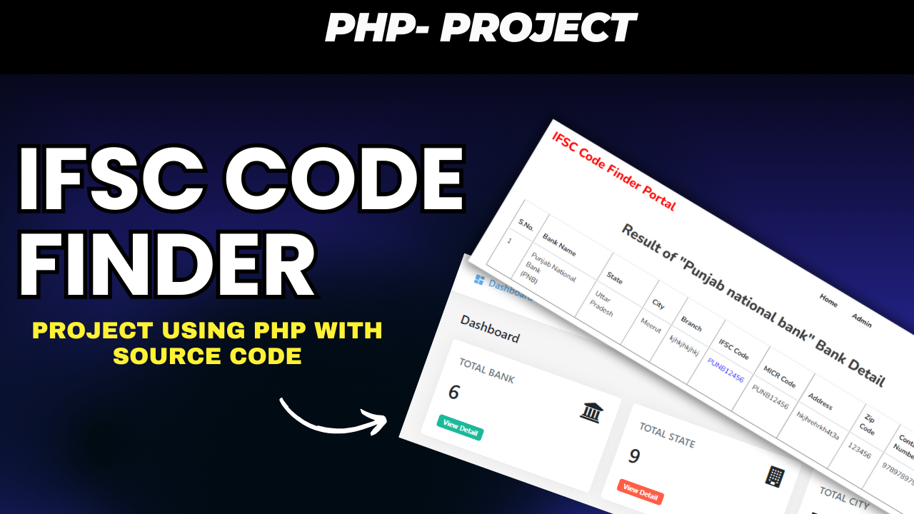 IFSC Code Finder Project Using PHP with Source Code and Guide