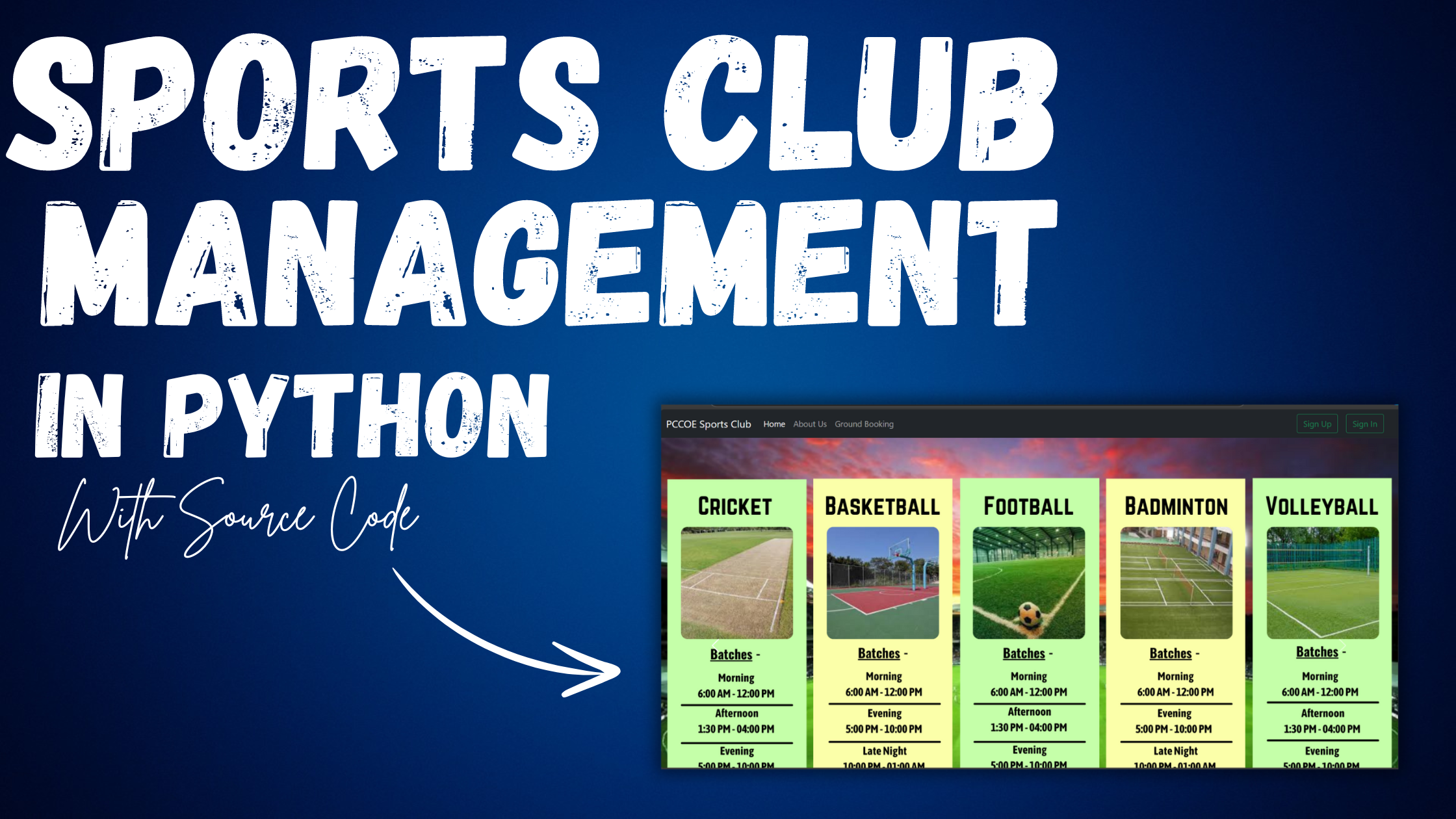 Sports Club Management System With  Free Code