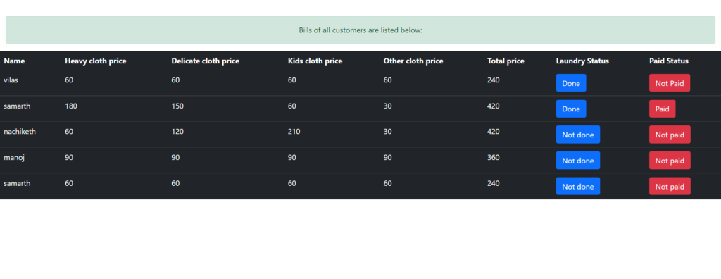 CustomerBill-1024x396 Laundry Management System in PHP and MySQL
