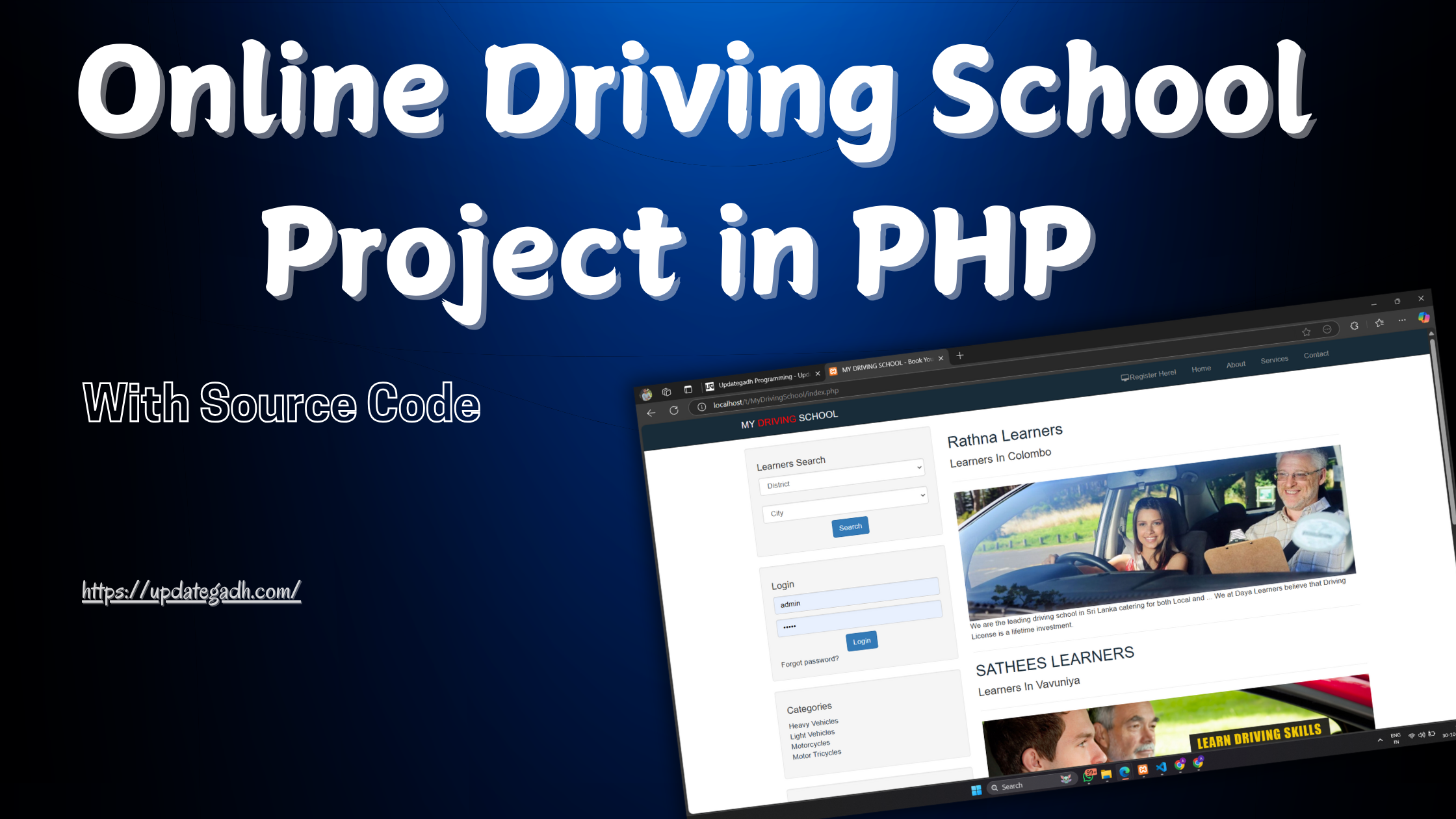 Online Driving School Project in PHP with Source Code