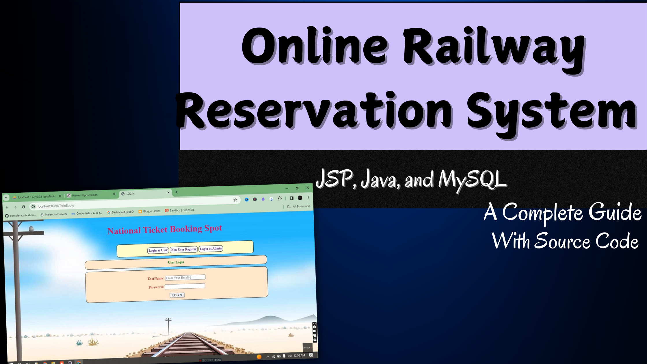 Online Railway Reservation System in Java | Train Ticket Reservation System in JSP