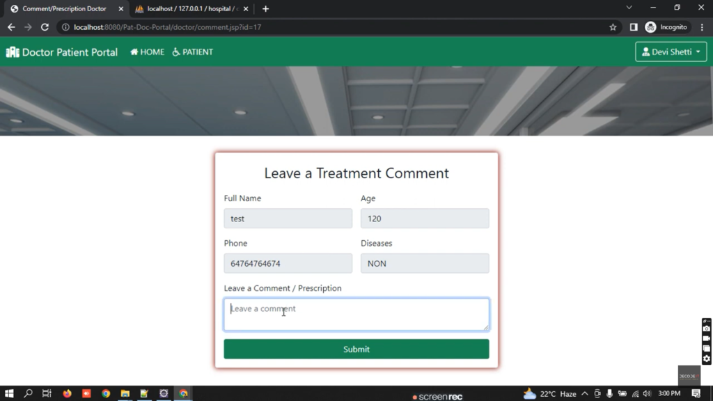 Screenshot-2024-11-17-202032-1024x576 Doctor Patient Portal Project in JSP, Java, and MySQL | Advance Java Project |