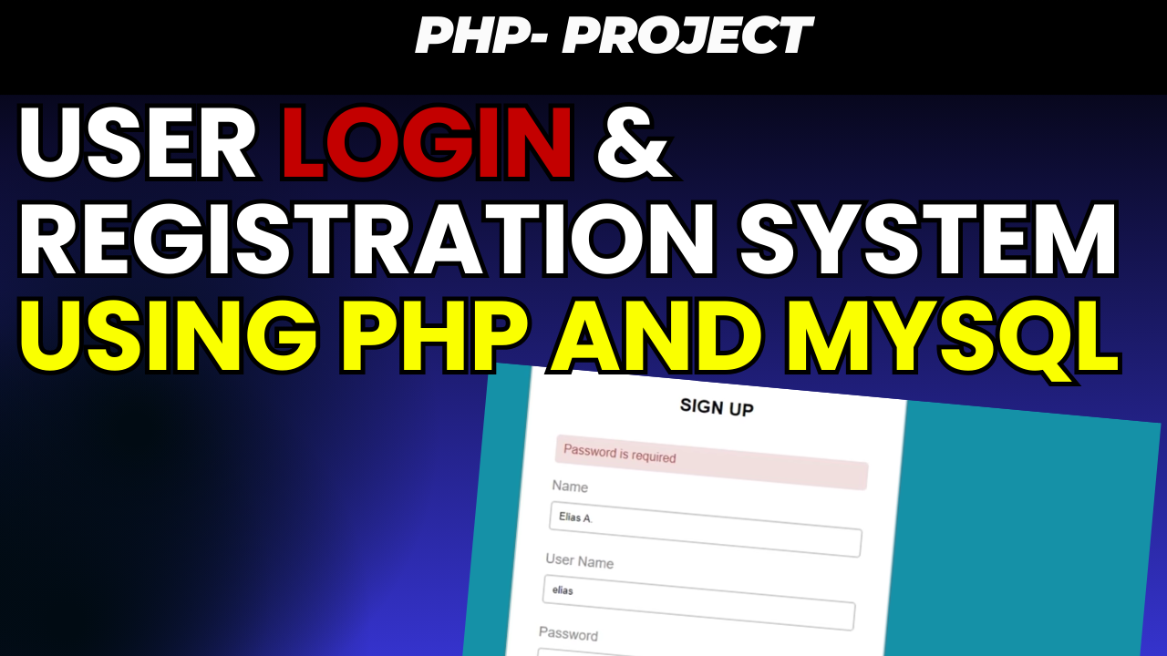 User Login & Registration System Using PHP and MySQL Free Code