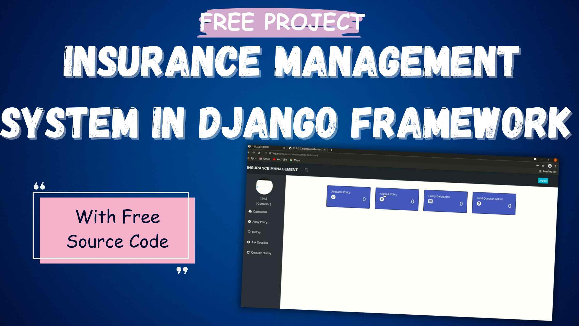Insurance Management System in Django Framework With Free Source Code