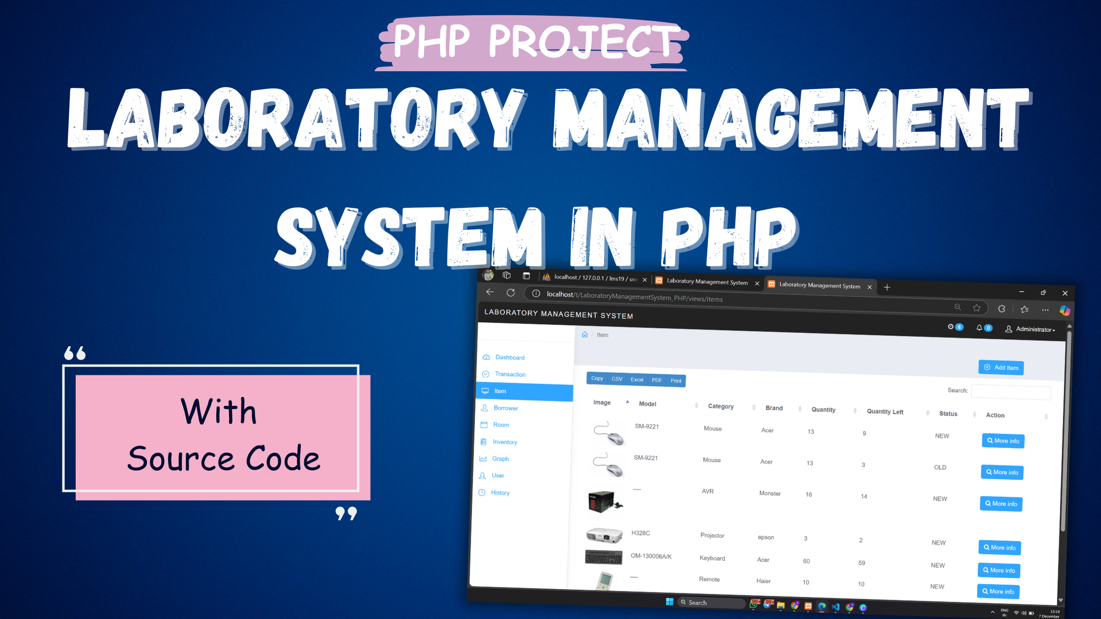 Laboratory Management System in PHP with Source Code