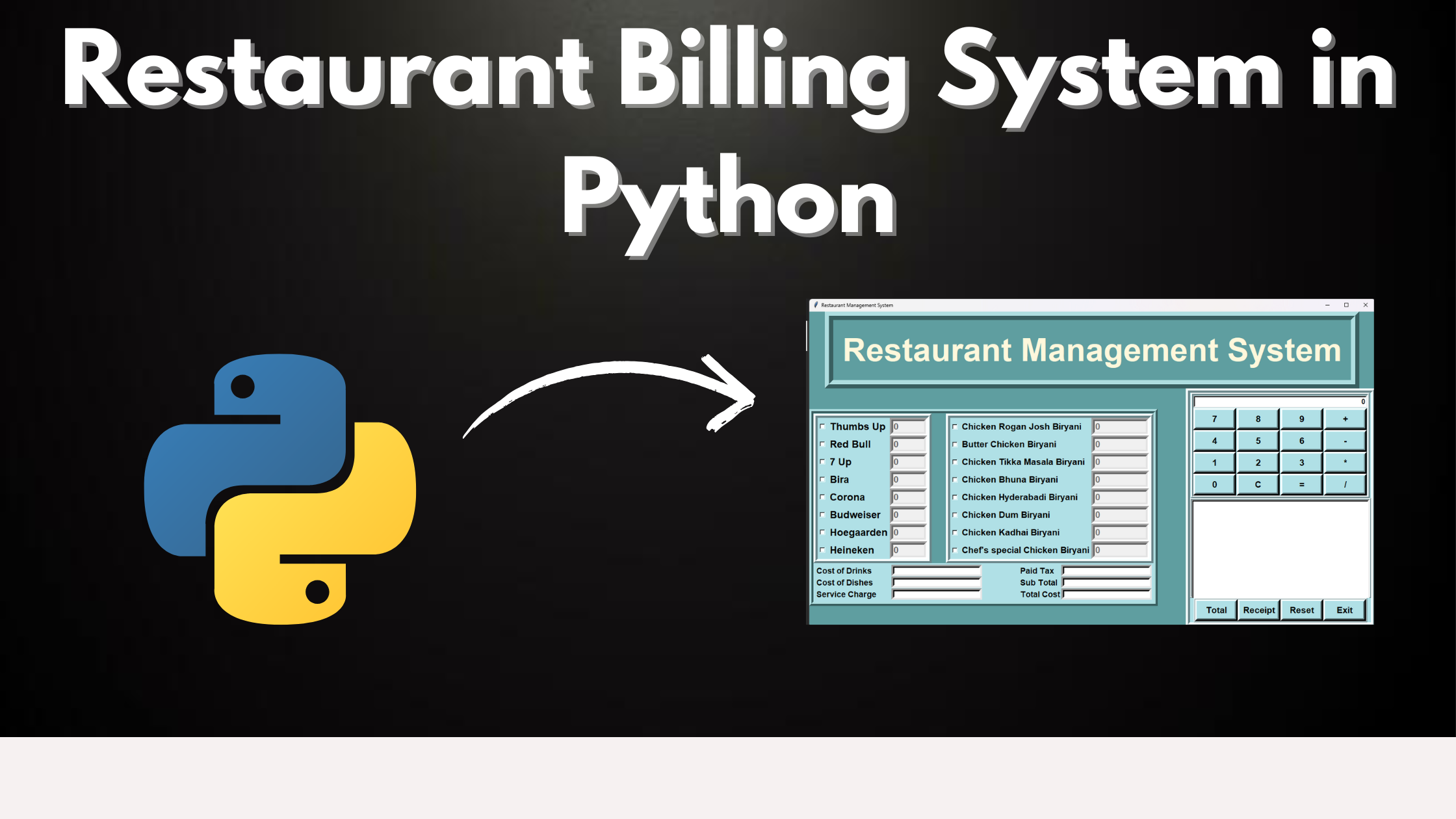 Restaurant Billing System in Python with Source Code