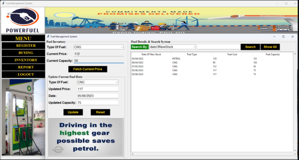  Fuel Management System in Python with Free Source Code