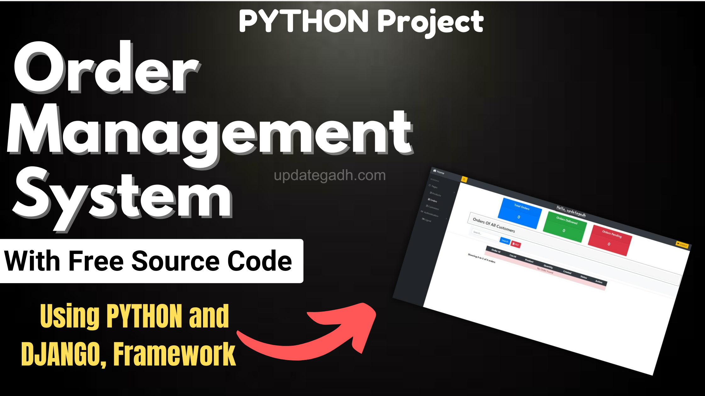 Order Management System using Django Framework