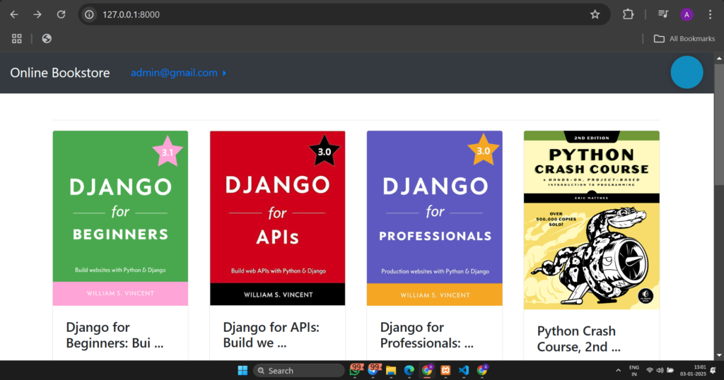 Screenshot-2025-01-03-150156-1024x538 Online Book Store Project in Python : Build Your Own Online Bookshop with Django