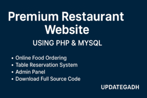 Online Food Ordering & Table Booking Website