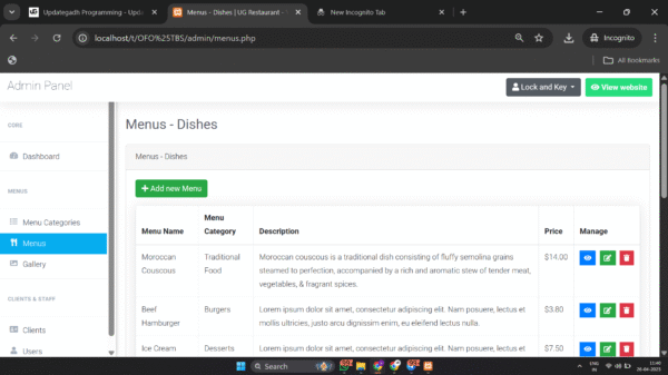 Online Food Ordering & Table Booking Website in PHP MySQL - Image 2