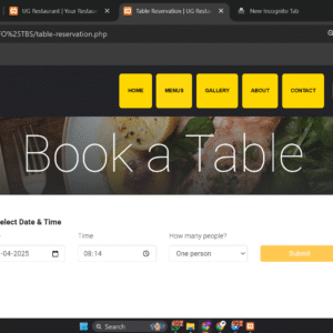 Online Food Ordering & Table Booking Website