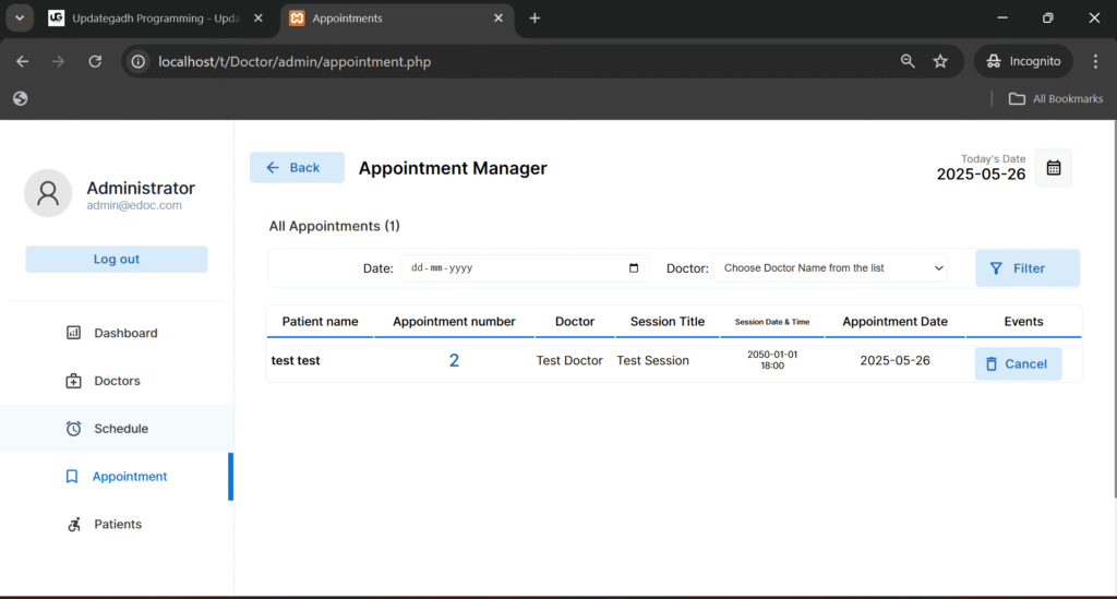 7-1024x549 Doctor Appointment Booking System Using PHP – A Complete e-Channeling Web App