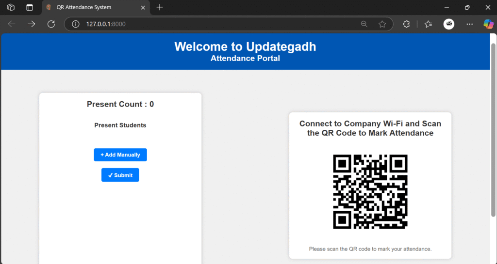 Screenshot-2025-05-04-142025-1024x545 ✅ QR Code Attendance System Using Django – Free Project by UPDATEGADH