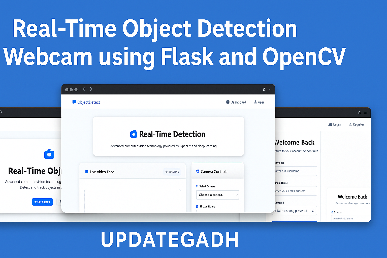Real-Time Object Detection using Flask and OpenCV , Webcam