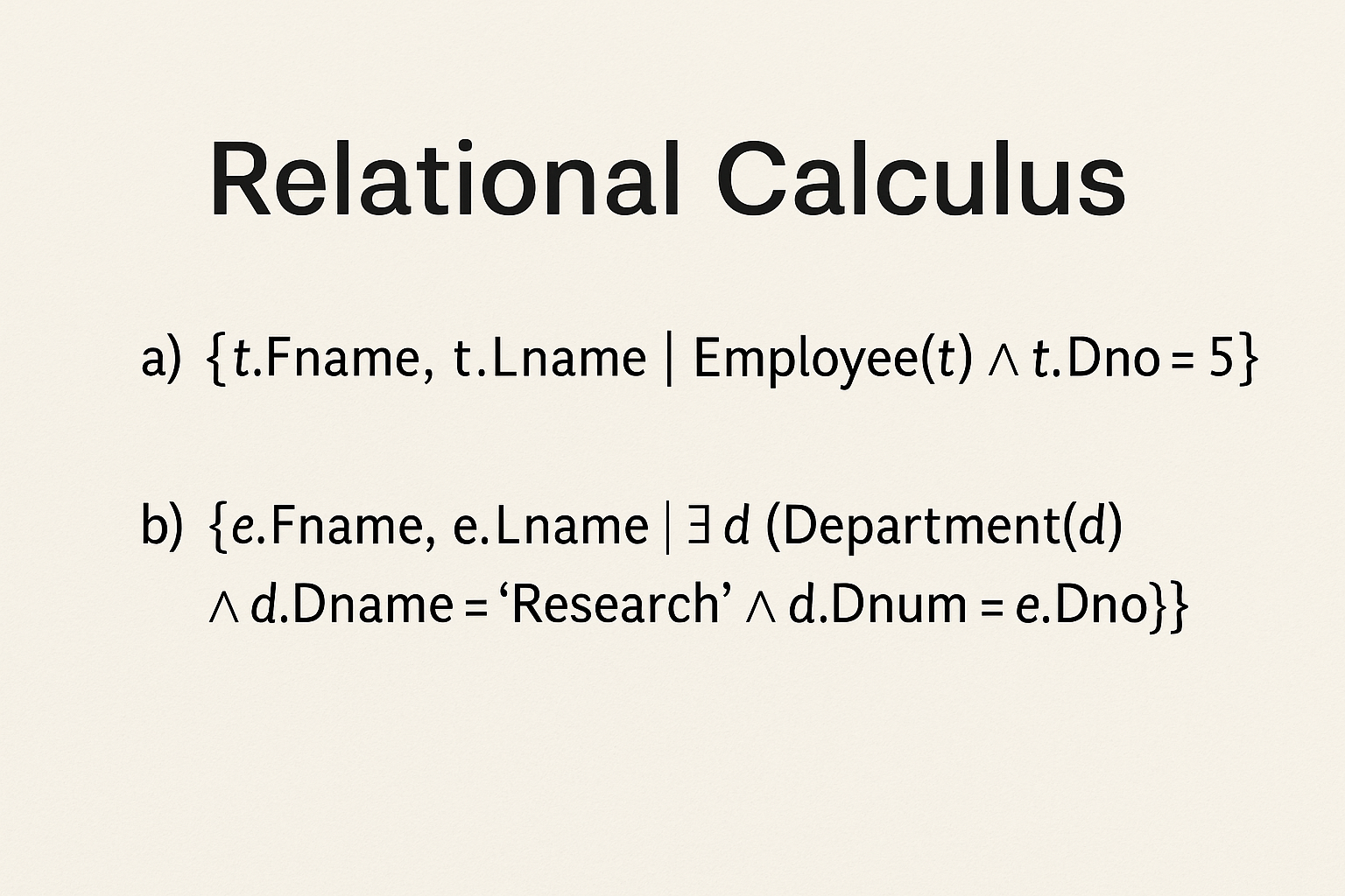 Relational Calculus